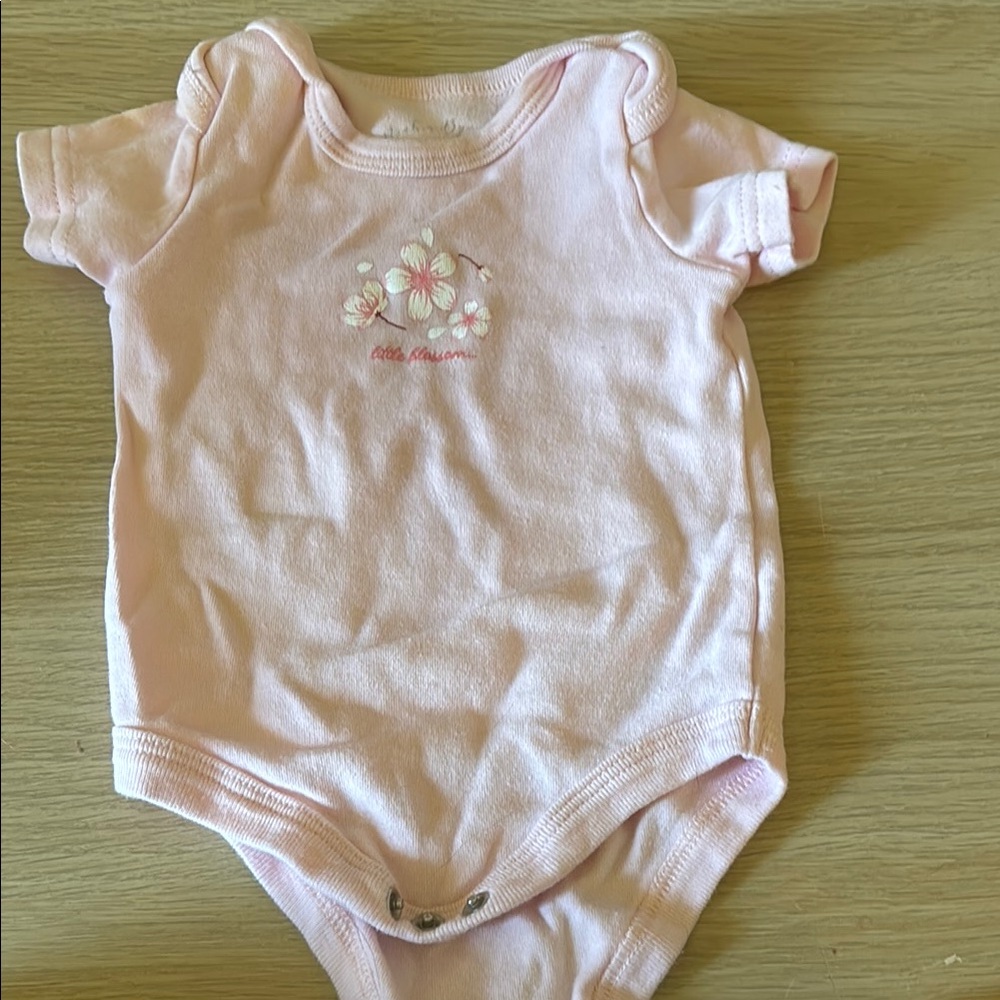 Soft Pink Bodysuit with Floral Embellishment